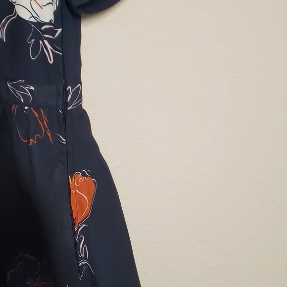 ModCLoth XL Navy Fresh Spring Floral Pint Mini Dress - Picture 3 of 3